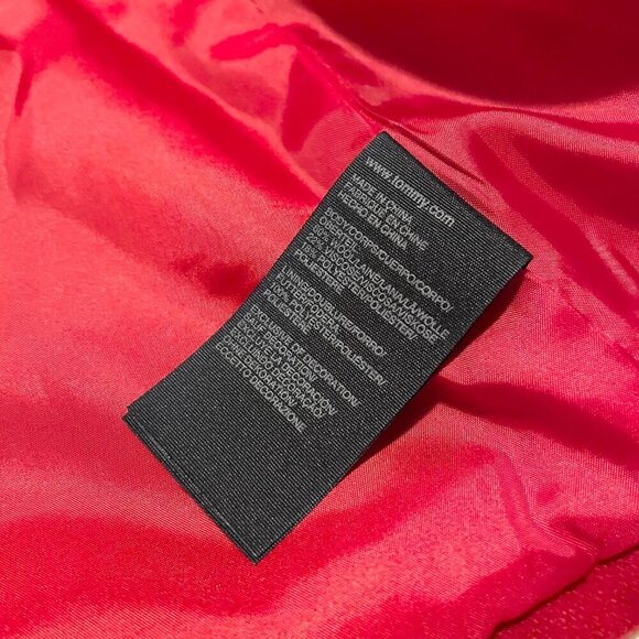 Tommy Hilfiger Red Woold Blend Peacoat Jacket Womens Large - Picture 10 of 16